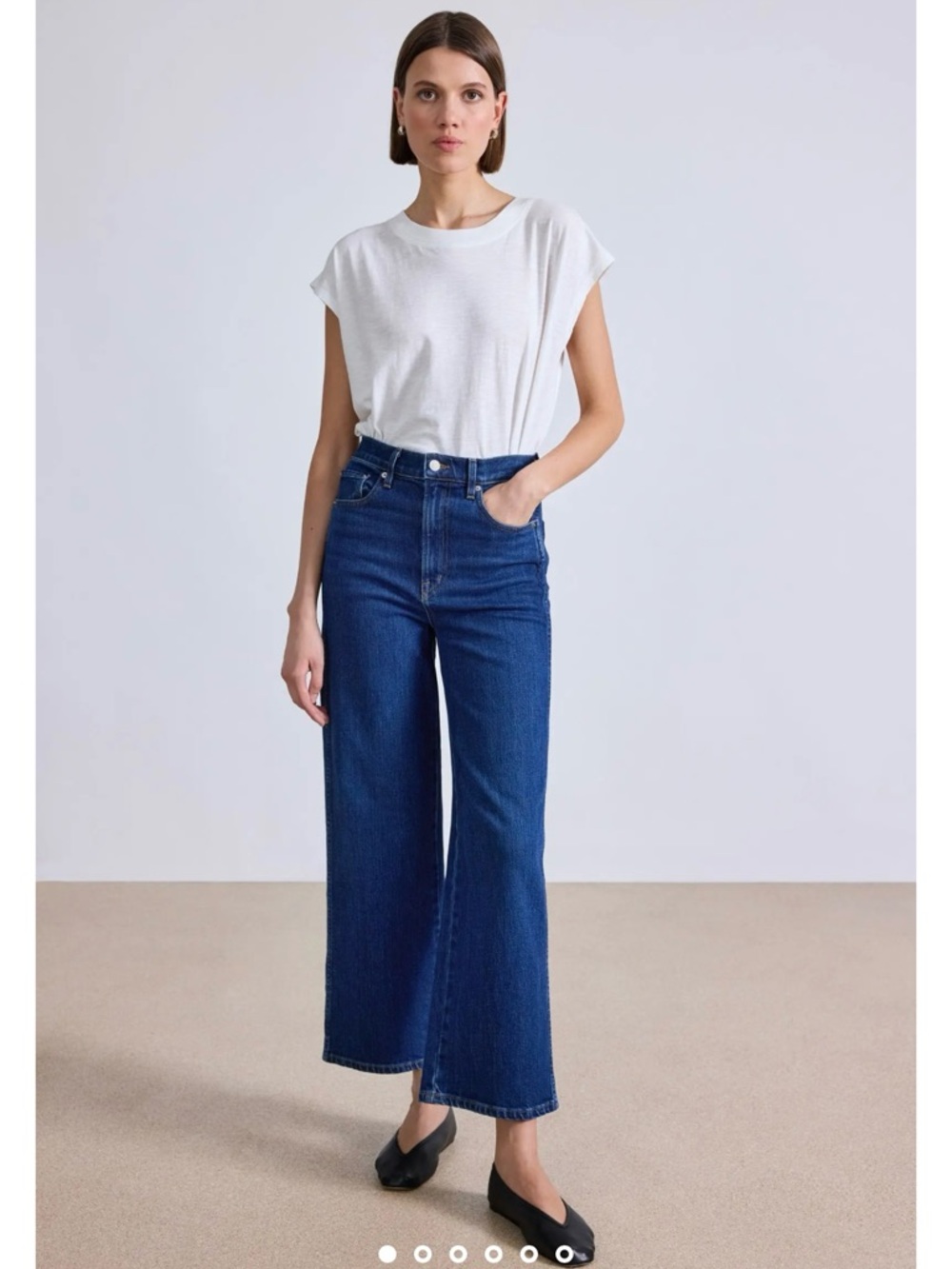 Apiece Apart High-Rise Wide-Leg Merida Jeans in Dark Blue Tulum Wash New NWT 29